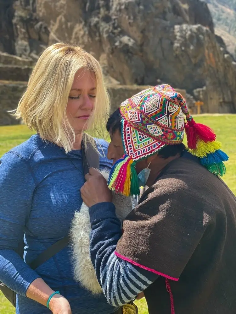 Anne Marie with a Peruvian Shaman on her path to Finding True North