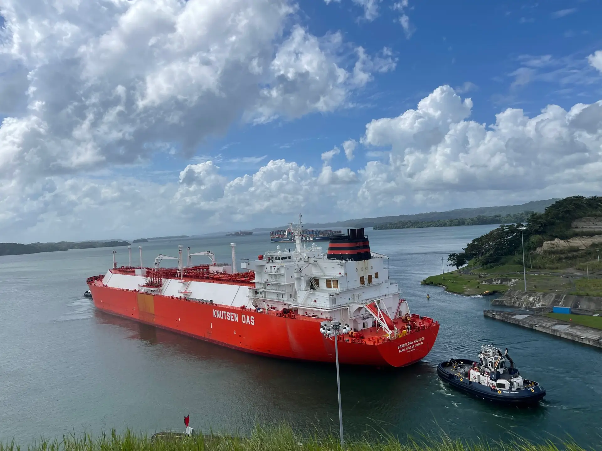 Ship exiting the Panama Canal
