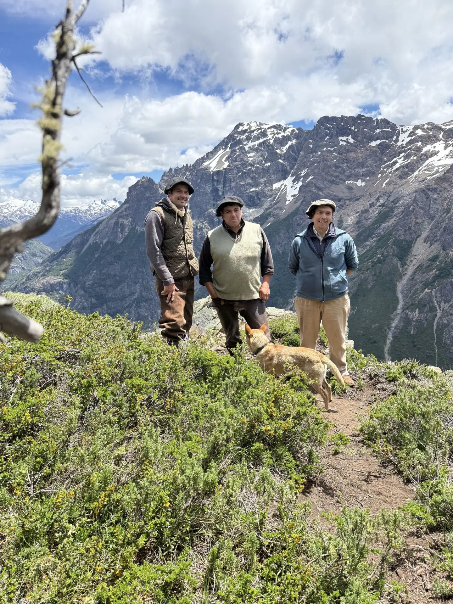 The three guides for the horseback riding trip through the mountains of Argentina's Patagonia Region, the new Old West