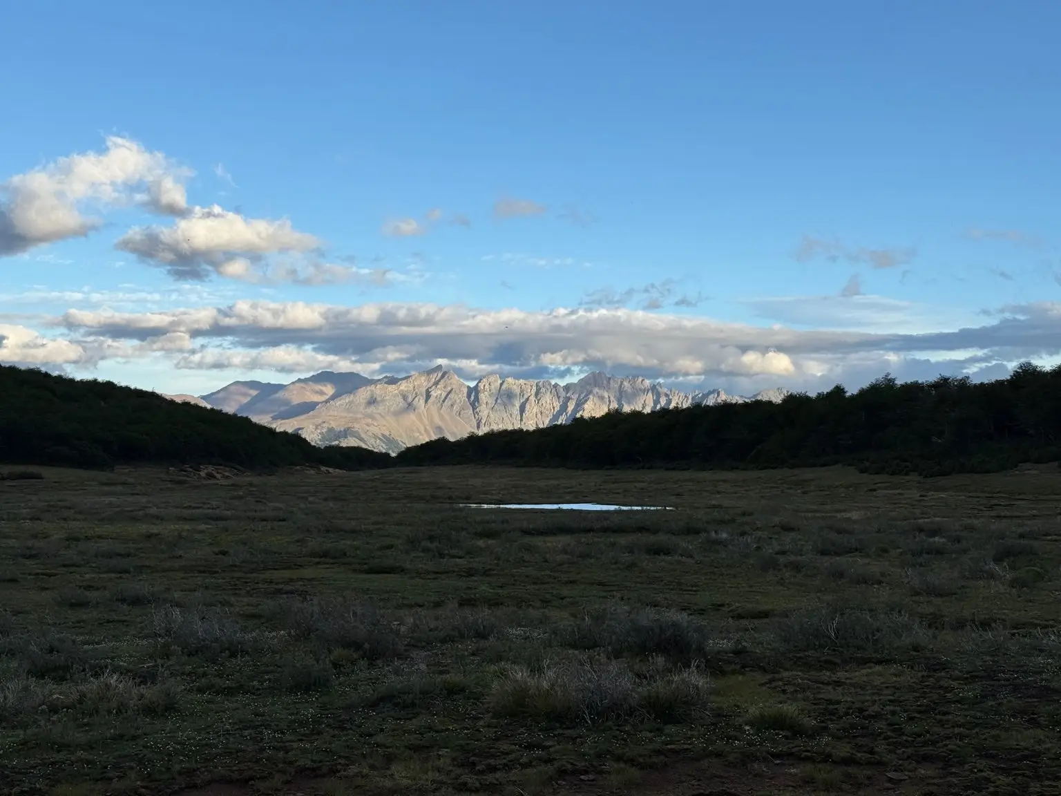 Mountain Range in front of camp at dusk